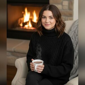 Calvin Klein black wool blend sweater S